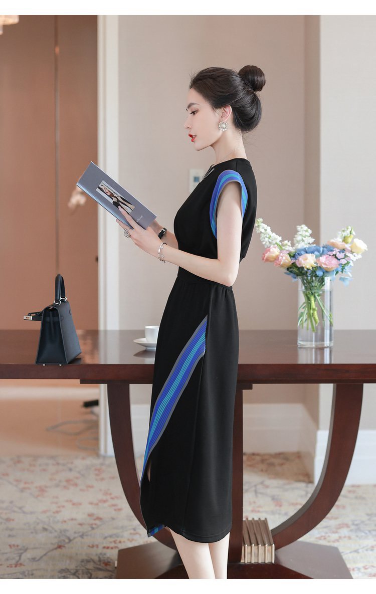 ĐẦM THUN PHỐI SỌC MÀU CAO CẤP D89